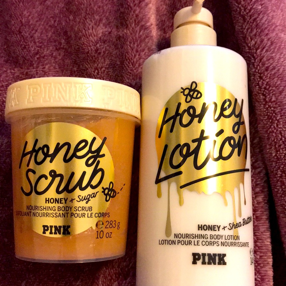 PINK sugar scrub and lotion